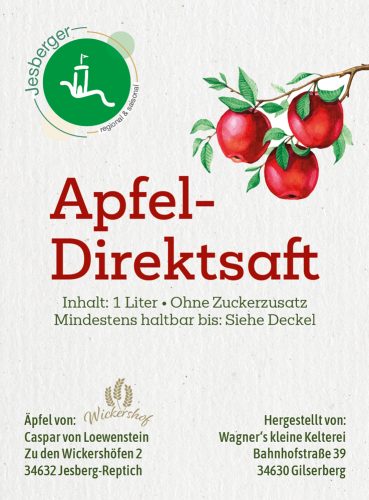 Apfel-Direktsaft Etiketten